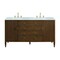 James Martin Vanities 60'' Double Vanity, Mid Century Walnut w/ 3 CM Carrara White Marble Top 485-V60D-WLT-3CAR - alternate 1